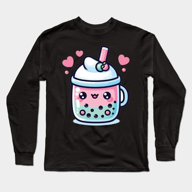 Kawaii Boba Tea Long Sleeve T-Shirt by The Art-Mart